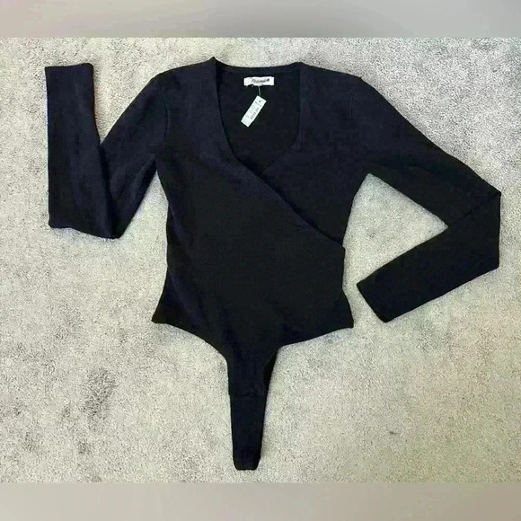 Madewell Wrap Thong Bodysuit True Black Size XS - Picture 3 of 8